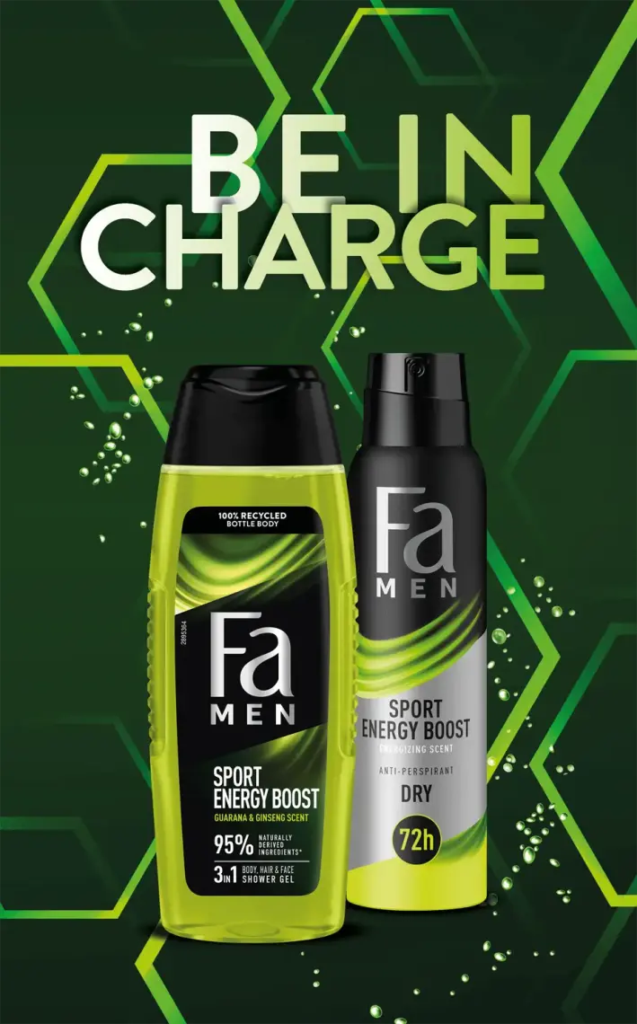 Фото 1 - Набір подарунковий Fa Energy Boost Be In Charge чоловічий гель для душу та дезодорант