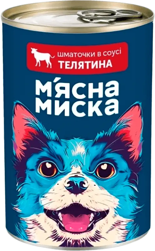 Фото 1 - Корм для собак М'ясна миска шматочки телятини в соусі 415 г