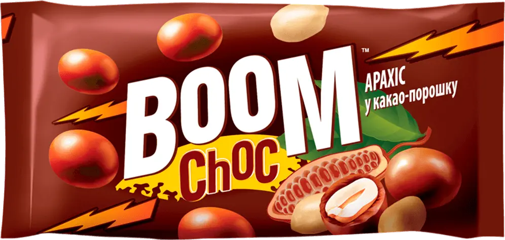 Фото 1 - Драже Boom Choc арахіс у какао-порошку 90 г