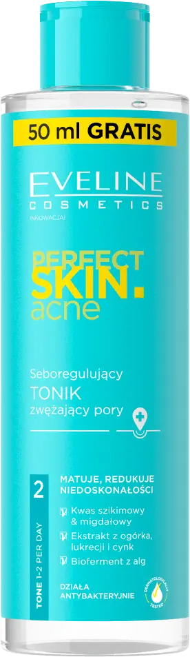 Фото 1 - Тонік зволожуючий Eveline Perfect skin себорегулюючий 200 мл