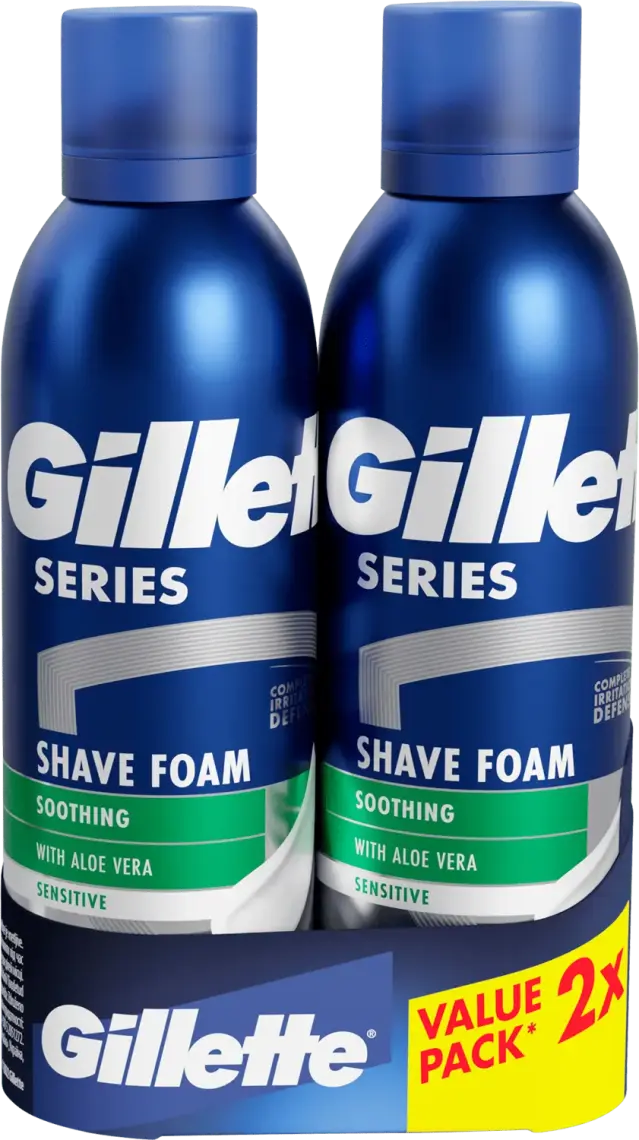 Фото 1 - Піна для гоління Gillette Series Для чутливої шкіри з Алое Вера 2 шт по 200 мл
