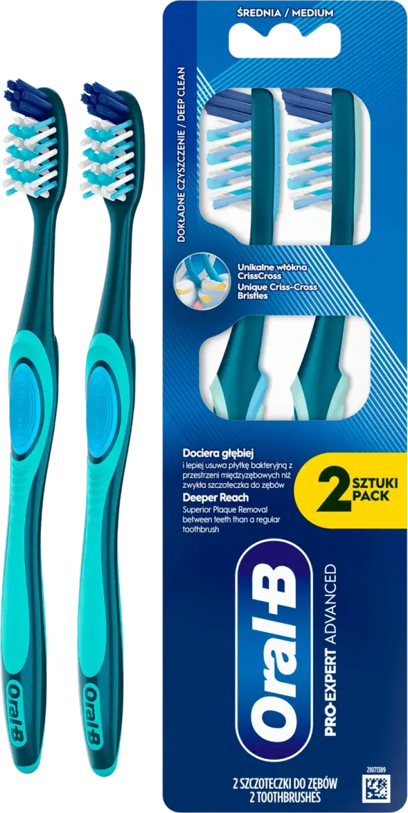 Фото 1 - Зубна щітка Oral-B Pro-Expert Все-в-одному Середньої жорсткості 2 шт