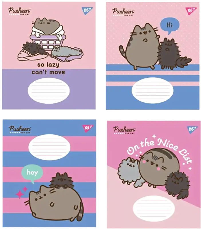 Фото 1 - Зошит Yes! Pusheen The Cat А5 лінія 12 аркушів