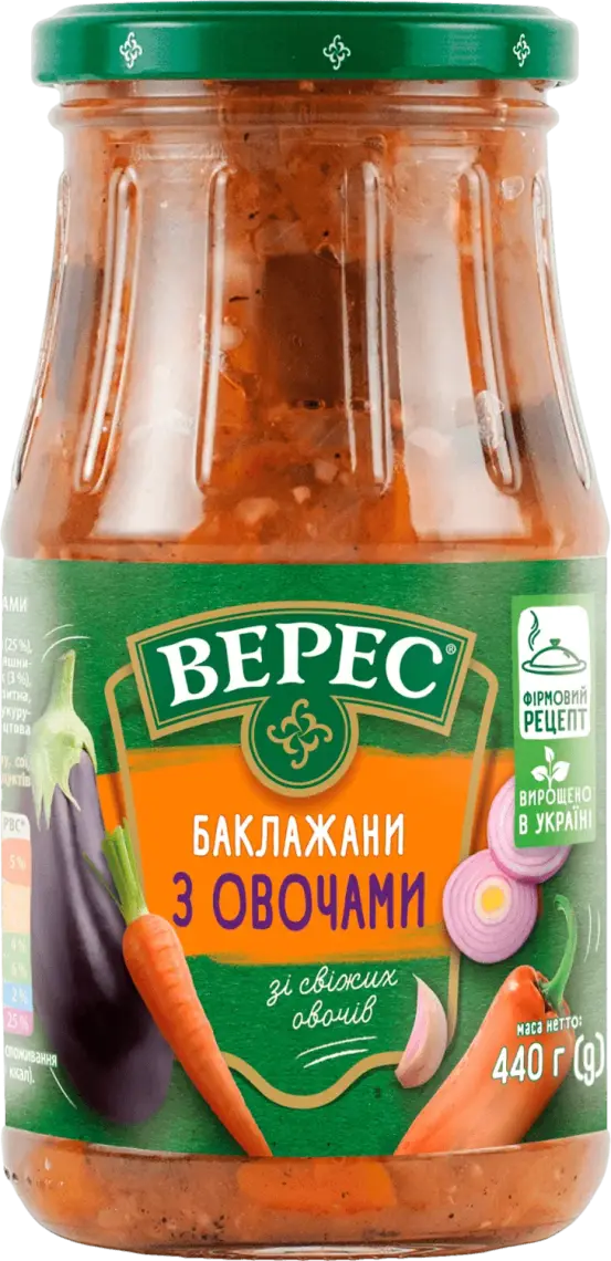 Фото 1 - Баклажани Верес смажені з овочами 440 г