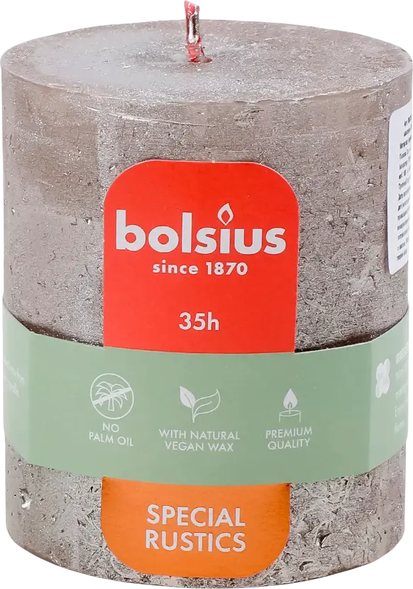 Фото 1 - Свічка Bolsius Рустік Shimmer 80х68 мм стовпчик мікс кольорів
