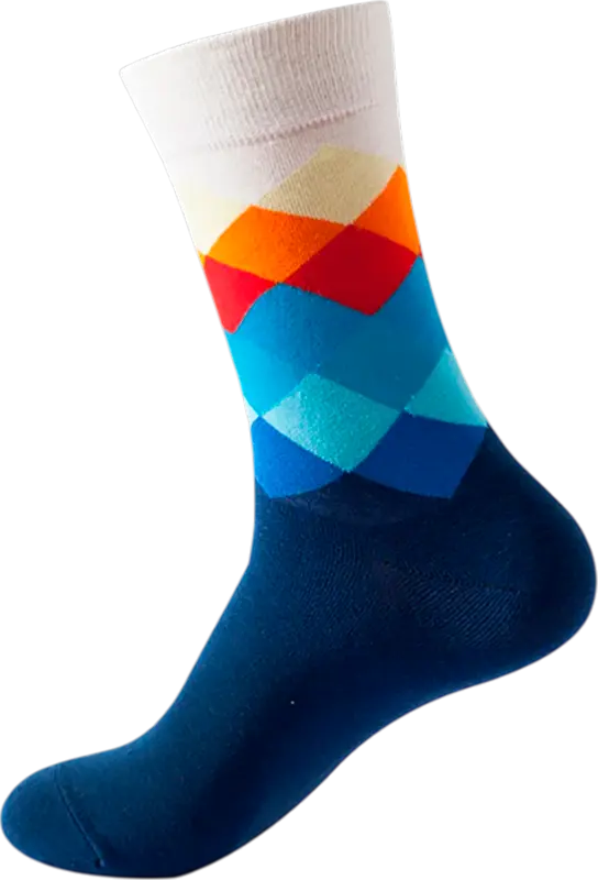 Фото 1 - Шкарпетки Premier Socks 556 чоловічі кольорові ромби чорні р.29