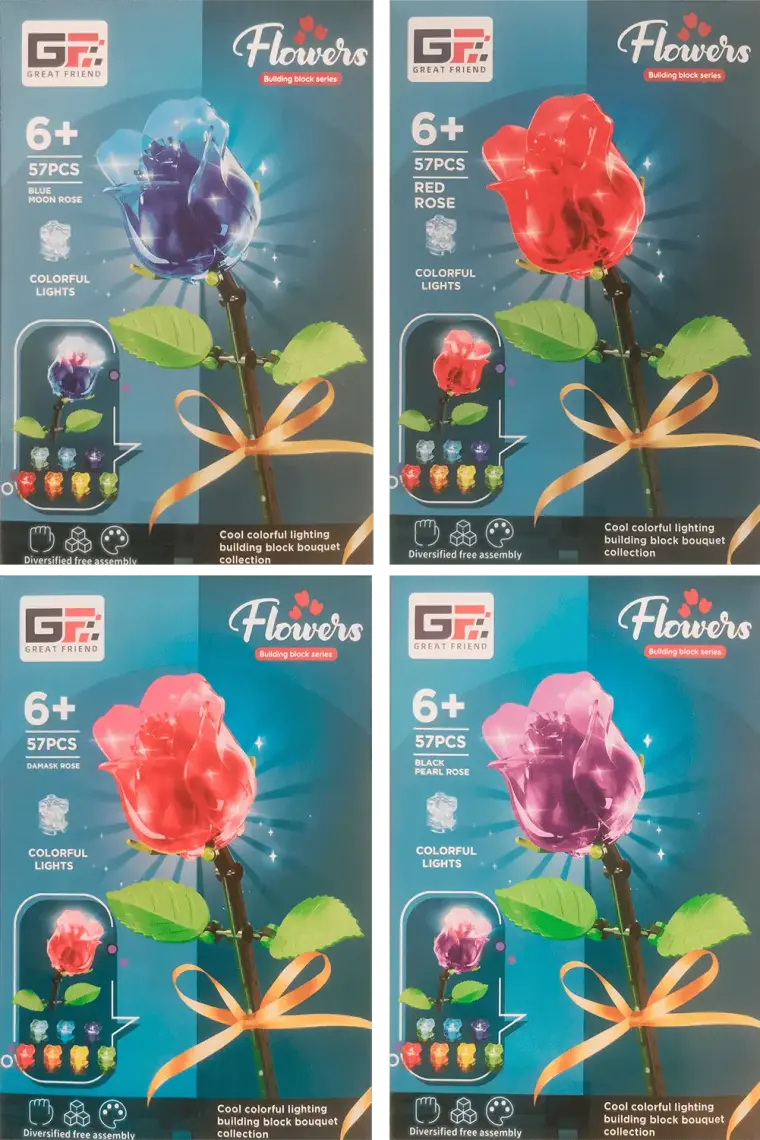 Фото 1 - Конструктор Flowers Троянда 50 елементів в асортименті