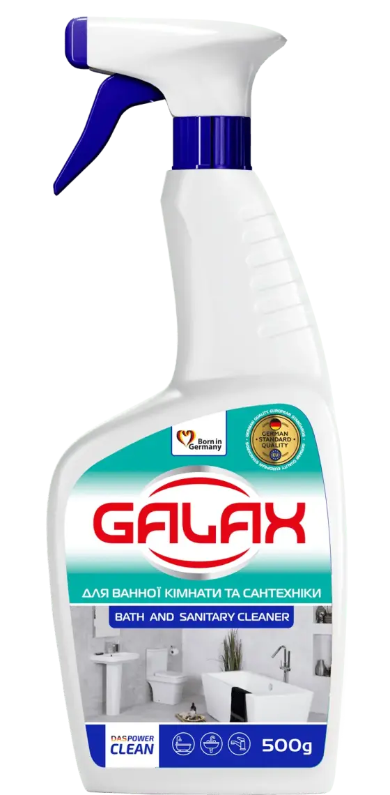 Фото 1 - Засіб для миття ванної кімнати та сантехніки Galax Power Clean 500 г