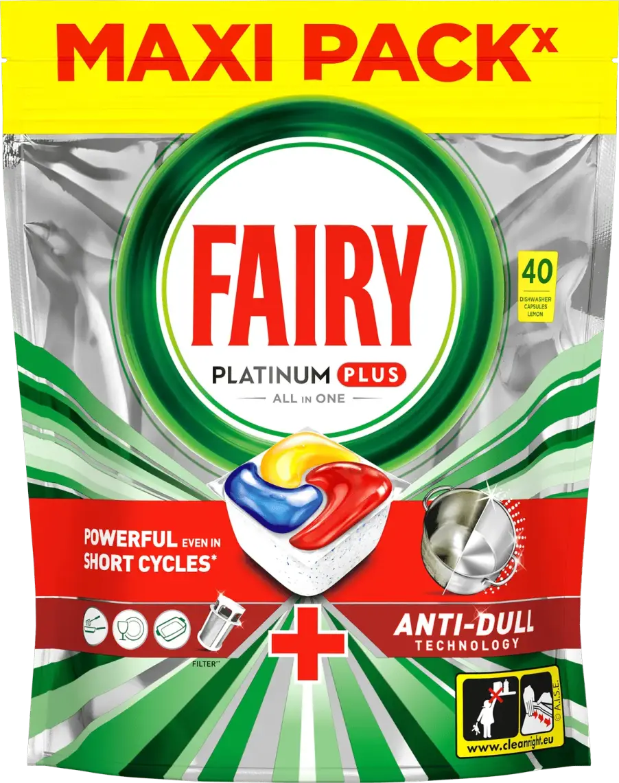 Фото 1 - Капсули для посудомийних машин Fairy Platinum All in 1 Лимон для миття посуду 40 шт