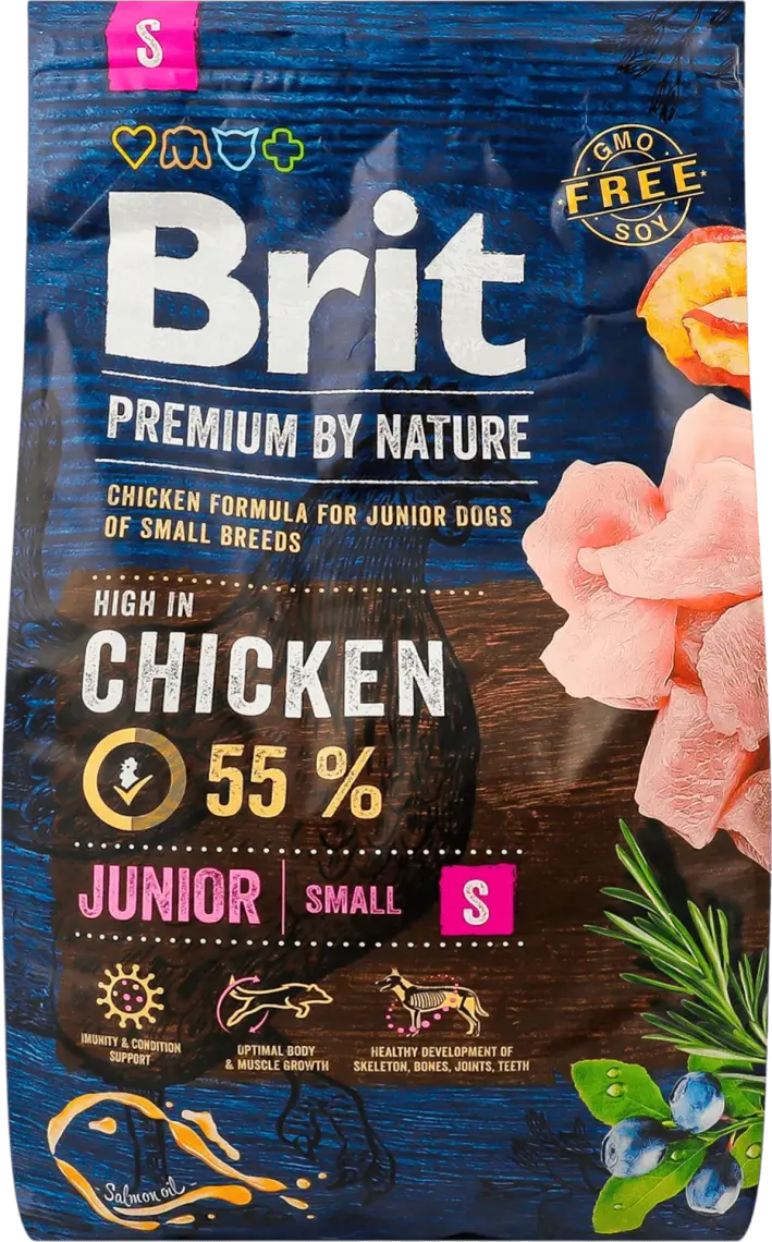 Фото 1 - Сухий корм Brit Premium для молодих собак дрібних порід з куркою 3 кг