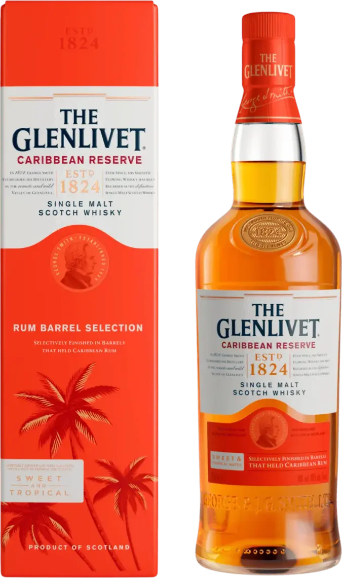 Фото 1 - Віскі The Glenlivet Caribbean Reserve 40% 0.7 л в коробці