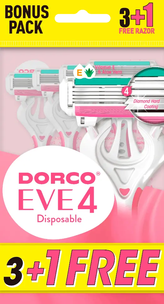 Фото 1 - Станки для гоління Dorco Eve4 одноразові жіночі з 4 лезами 4 шт