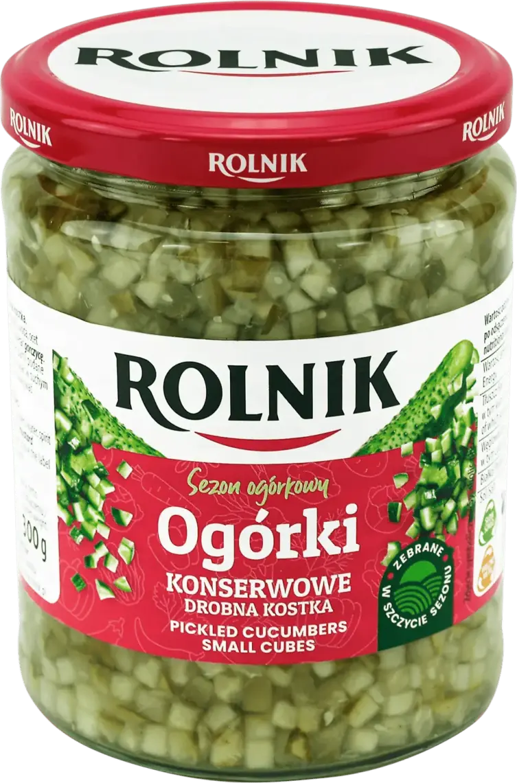 Фото 1 - Огірки Rolnik мариновані кубиками 500 г