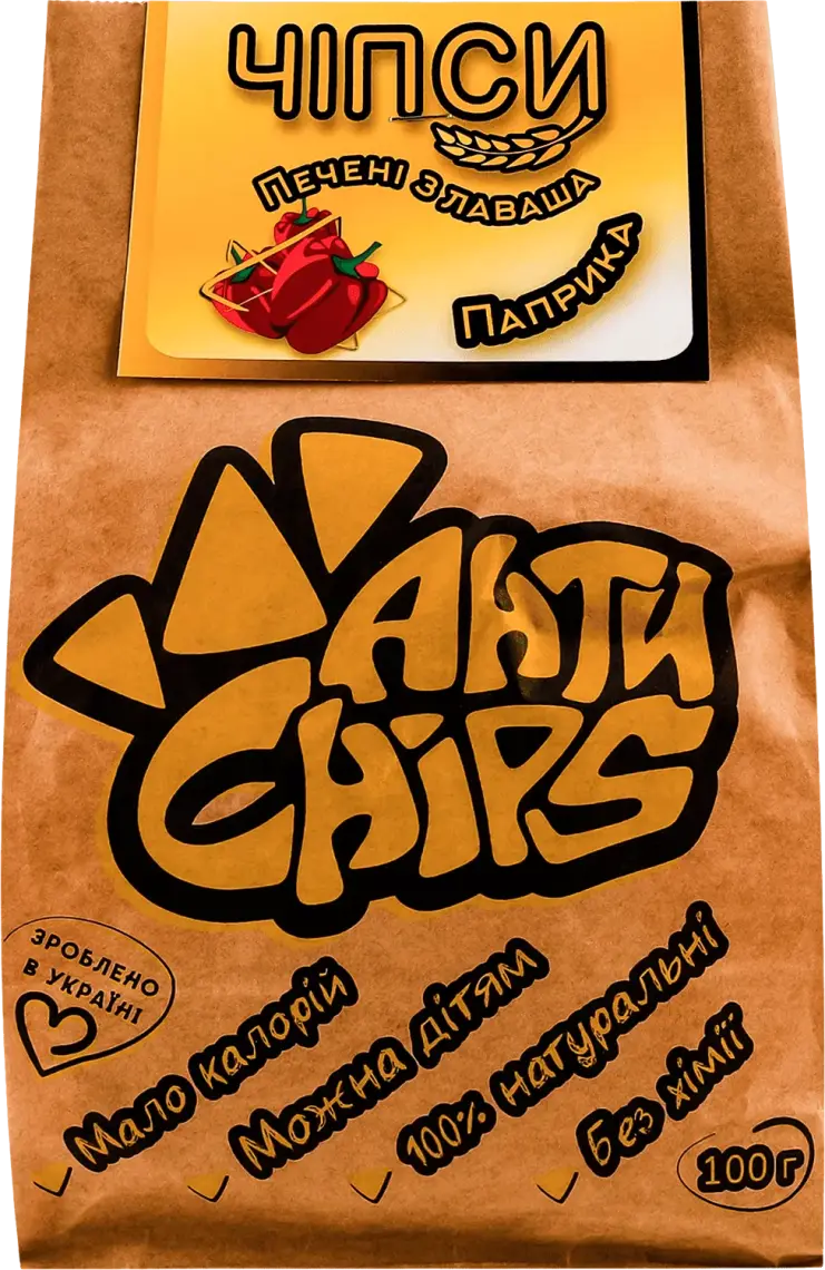 Фото 1 - Чипси АнтиChips Паприка з лаваша печені 100 г
