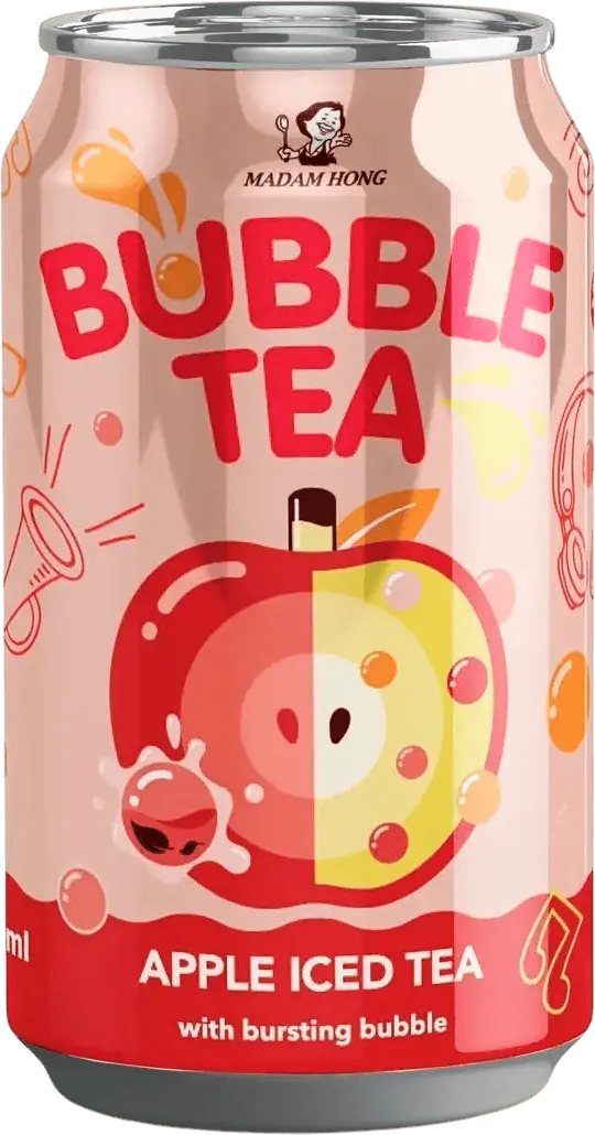 Фото 1 - Напій соковмісний Madam Hong Bubble Tea Apple Iced Tea Яблучний чай з кульками 320 мл