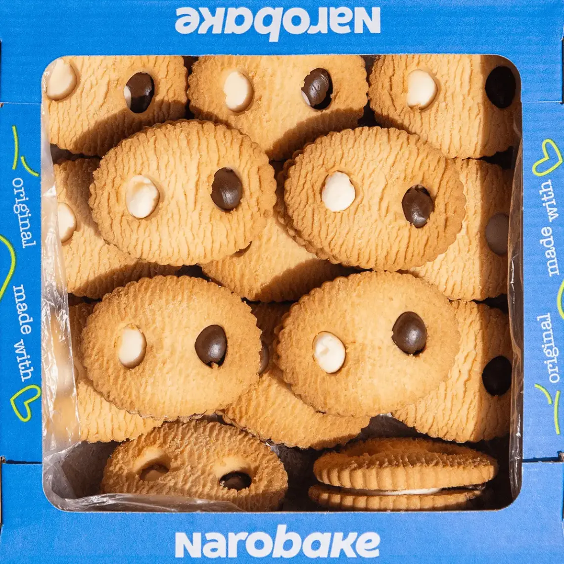 Фото 1 - Печиво NaroBake Дабл крем з кремовою начинкою та начинкою какао-крем 500 г