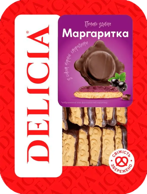 Фото 1 - Печиво Delicia Маргаритка здобне зі смаком чорної смородини 400 г
