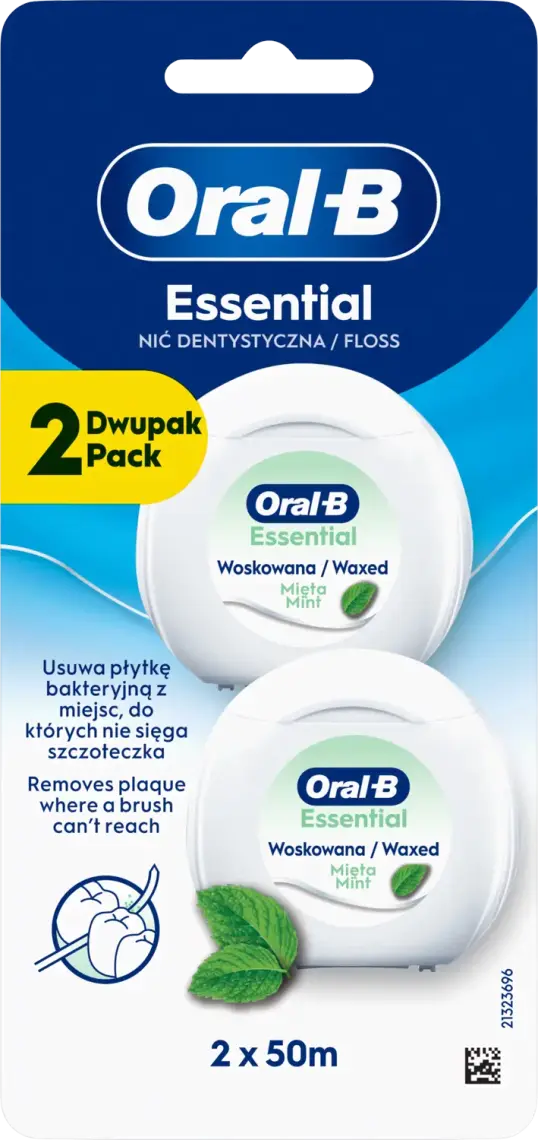 Фото 1 - Зубна нитка Oral-B Essential Floss м`ятна 2x50 м