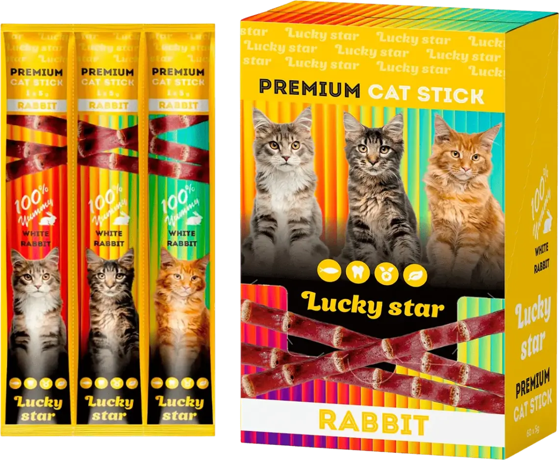 Фото 1 - Ласощі для котів Lucky Star з м'ясом кролика 5 г