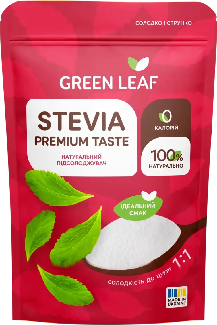 Фото 1 - Підсолоджувач Green Leaf стевія 1:1 250 г
