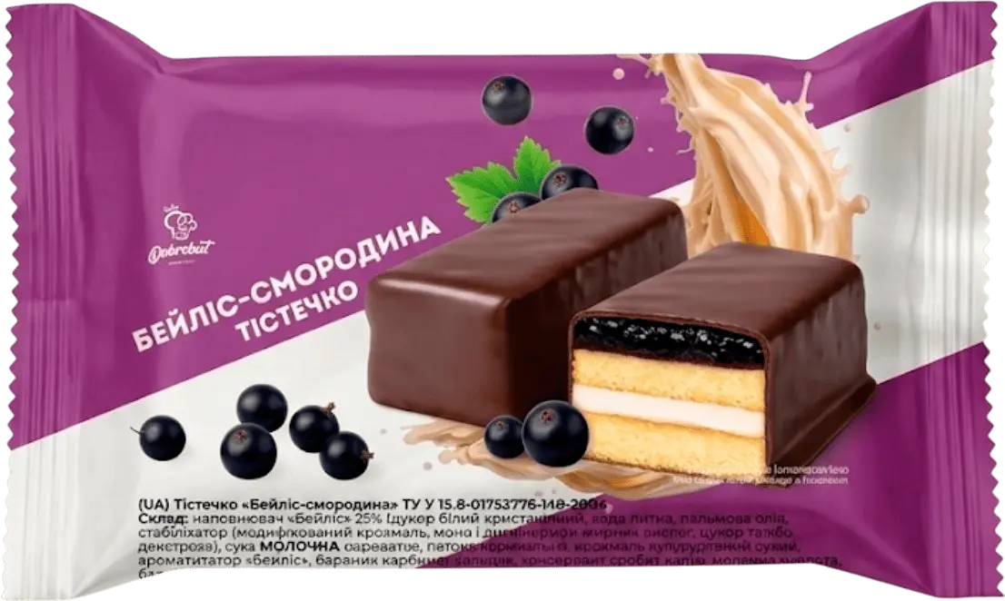 Фото 1 - Тістечко Dobrobut Dolce Бейліс та смородина 50 г