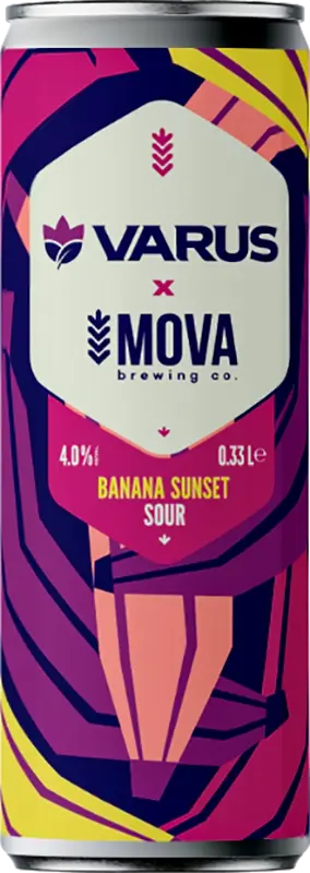 Фото 1 - Пиво Mova Banana Sunset Sour Varus х Mova 330 мл