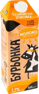 Фото 8 - Молоко Бурьонка 3.2% ультрапастеризоване 1.5 л