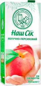 Фото 5 - Сік Наш Сік яблучно-персиковий 950 мл