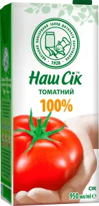 Фото 2 - Сік Наш сік томатний з сіллю 950 мл