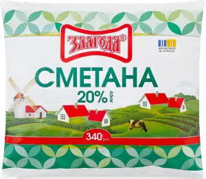 Фото 4 - Сметана Злагода 20% 340 г