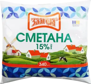 Фото 5 - Сметана Злагода 15% 340 г