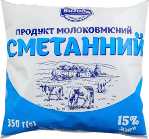 Фото 11 - Продукт сметанний Вигода 15% 350 г 