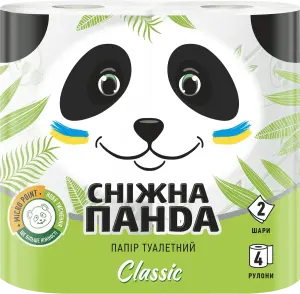 Фото 11 - Папір туалетний Сніжна панда Classic 2-х шаровий 4 шт