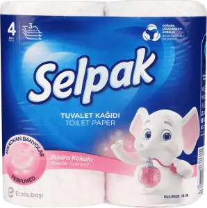 Фото 11 - Папір туалетний Selpak Perfumed Powder Scented 3-шаровий 4 шт