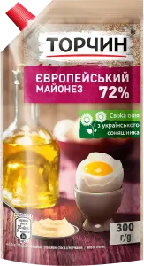 Фото 1 - Майонез Торчин Європейський 72% 300 г
