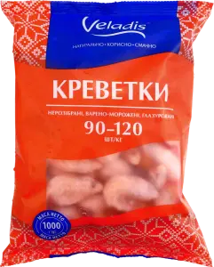 Фото 3 - Креветки Veladis нерозібрані глазуровані 90/120 варено-морожені 1000 г