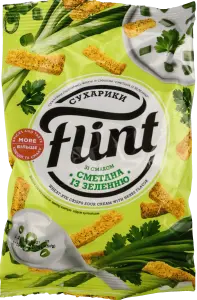 Фото 2 - Сухарики Flint зі сметаною та зеленню 60 г 