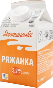 Фото 1 - Ряжанка Яготинське 3,2% 450 г