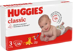 Фото 8 - Підгузки Huggies Classic Jumbo розмір 3 (4-9 кг) 58 шт.