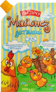 Фото 3 - Майонез Щедро Дитячий для дітей від 3 років 67% 190 г
