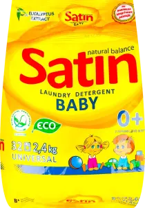 Фото 12 - Порошок пральний Satin Organic Balance для дитячих речей автомат 2.4 кг