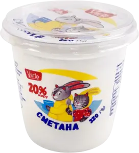 Фото 8 - Сметана Varto 20% 320 г