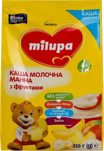 Фото 4 - Дитяча каша Milupa Манна молочна з фруктами з 6 місяців 210 г