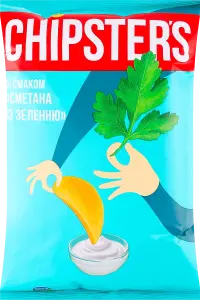 Фото 8 - Чипси Flint Chipster's сметана і зелень 100 г