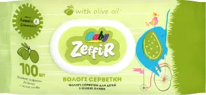 Фото 10 - Серветки вологі Zeffir дитячі з олією оливи 100 шт
