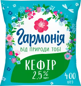 Фото 3 - Кефiр Гармонія 2.5%, 400 г 