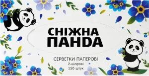 Фото 5 - Серветки Сніжна панда косметичні 2-шарові 150 шт