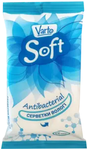 Фото 1 - Вологі серветки Varto Soft Антибактеріальні 15 шт.