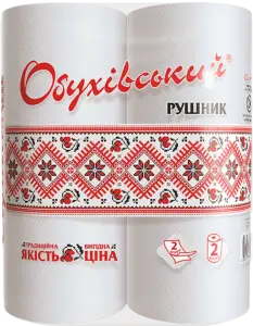 Фото 11 - Рушники паперові Обухівський 2-шарові 2 шт