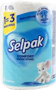 Фото 5 - Рушник кухоний Selpak Comfort Maxi Roll 2-шаровий білий 1 шт